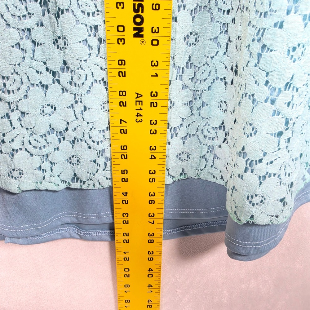 Lularoe Floral Maxi Skirt Women's 2XL Blue Lace Layered Cottagecore Coquette - Picture 5 of 14
